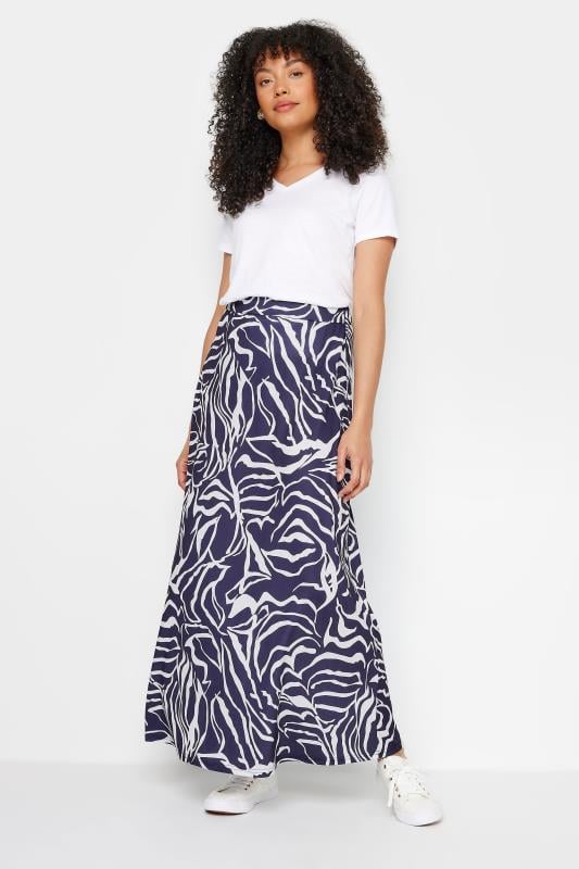 M&Co Navy Blue Abstract Print Maxi Skirt | M&Co 2