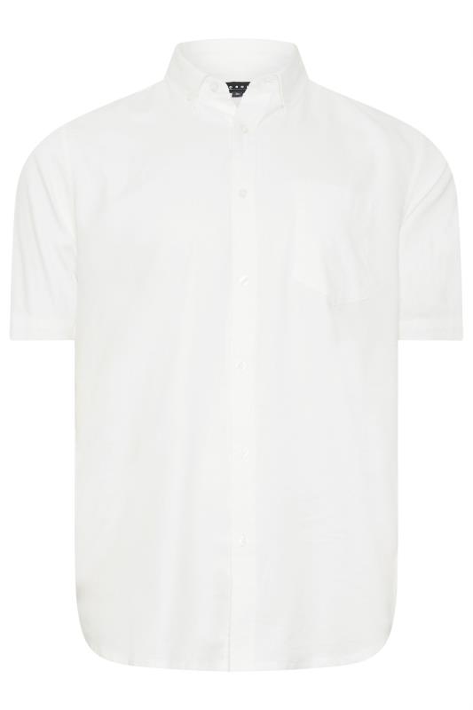 BadRhino Big & Tall Premium White Short Sleeve Oxford Cotton Shirt 2