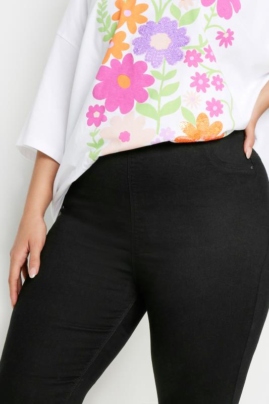 Plus Size Black Cropped JENNY Stretch Jeggings | Yours Clothing  4