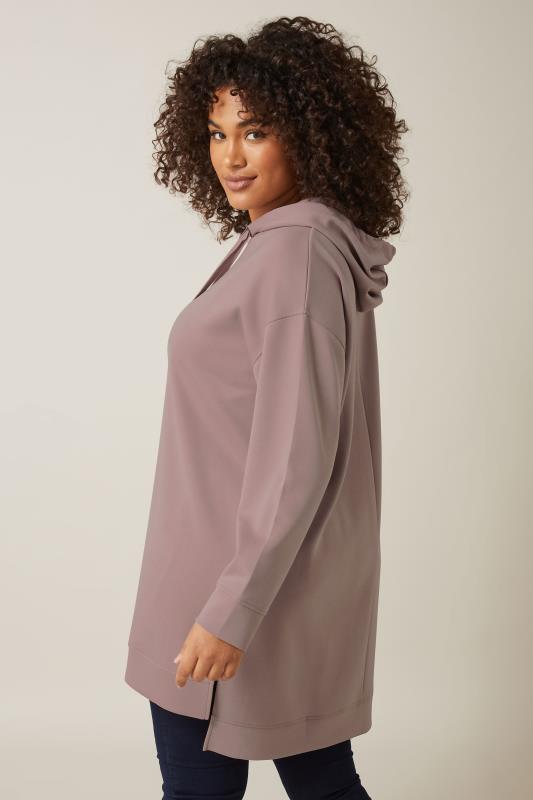 EVANS Plus Size Pink Luxe Drawstring Hoodie | Evans 2