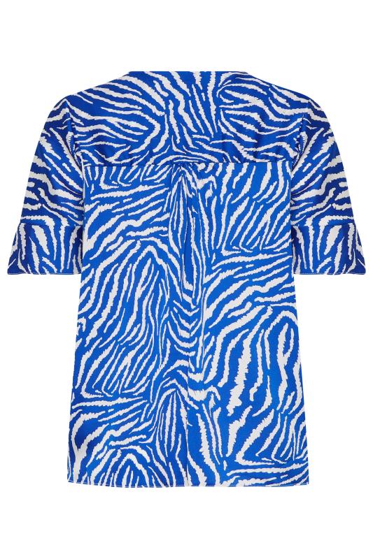 M&Co Cobalt Blue Zebra Print Shirt | M&Co 7