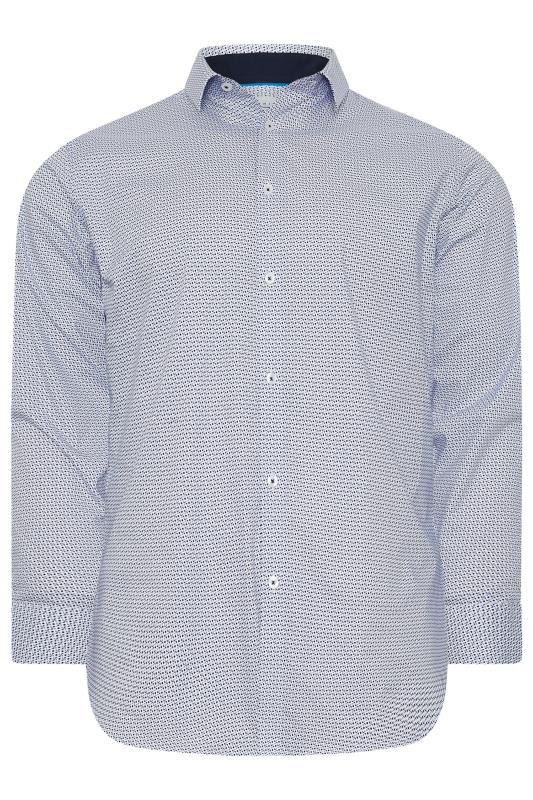 BadRhino Tailoring Big & Tall Blue Abstract Print Formal Shirt | BadRhino 6