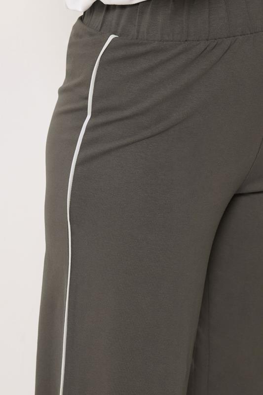 LTS Tall Women's Charcoal Grey Side Stripe Cotton Wide Leg Leggings | Long Tall Sally 5