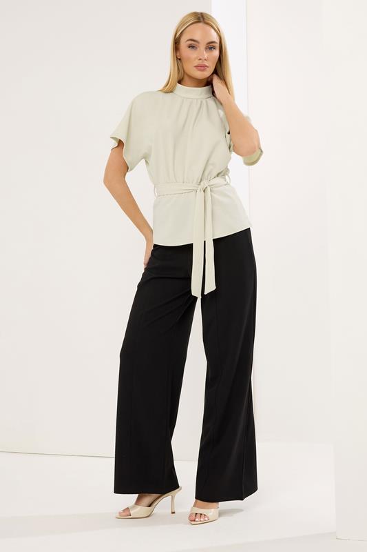 STAR Natural BrownHigh Neck Belted Top | StarByJM 1