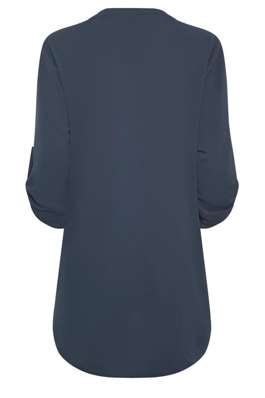 M&Co Blue Long Sleeve Button Blouse | M&Co 7