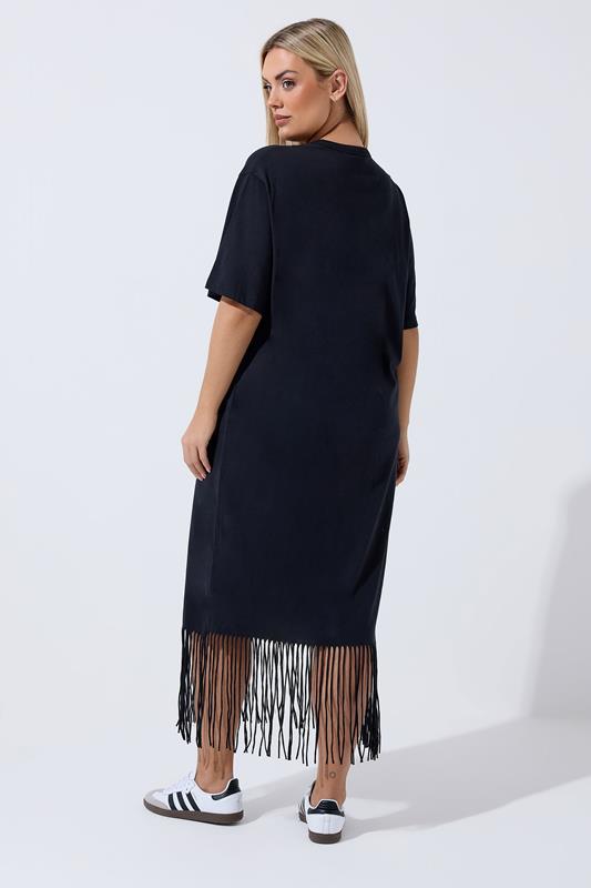 LIMITED COLLECTION Plus Size Black Tassel Beach Dress | Yours Clothing 2