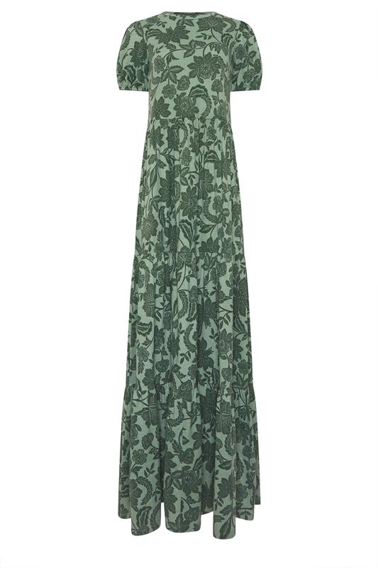 LTS Tall Women's Green Floral Tiered Cotton Maxi Dress | Long Tall Sally 6