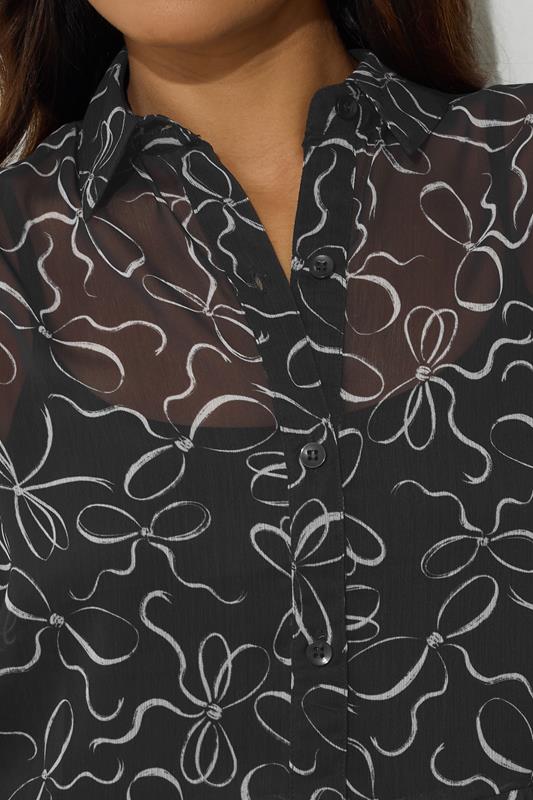 PixieGirl Petite Women's Black Bow Peplum Chiffon Blouse | PixieGirl 5
