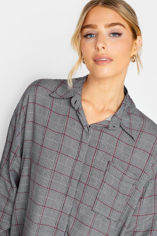 M&Co Grey Check Half Placket Shirt | M&Co  4