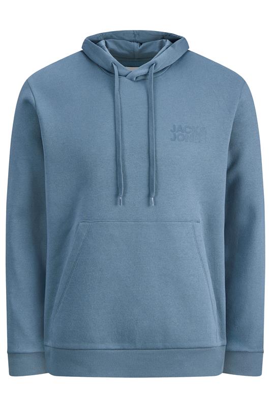 JACK & JONES Big & Tall Blue Mirage Printed Hoodie | BadRhino 2