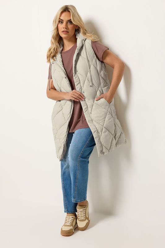 YOURS Plus Size Ivory White Midi Gilet | Yours Clothing 1
