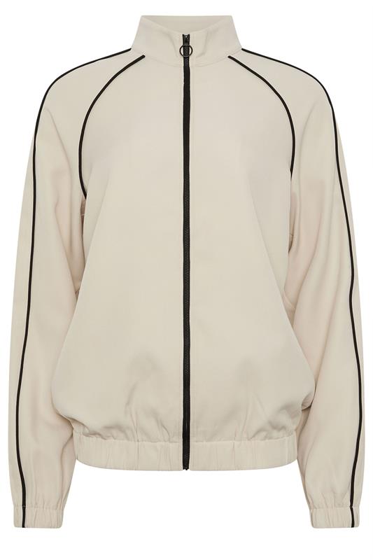 LTS Tall Women's Ivory White Piped Zip Through Jacket | Long Tall Sally 5