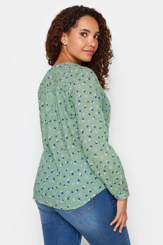 M&Co Green Floral Print Dobby Blouse | M&Co 4