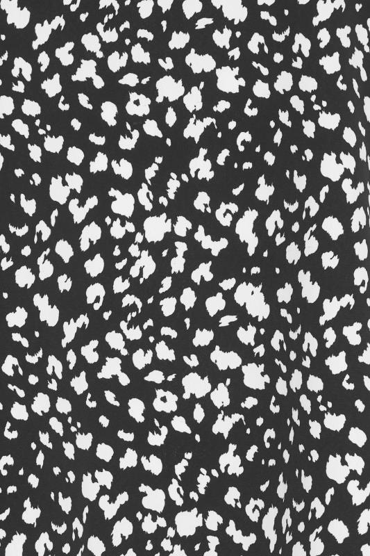 M&Co Black Animal Print Shirred High Neck Blouse | M&Co 5