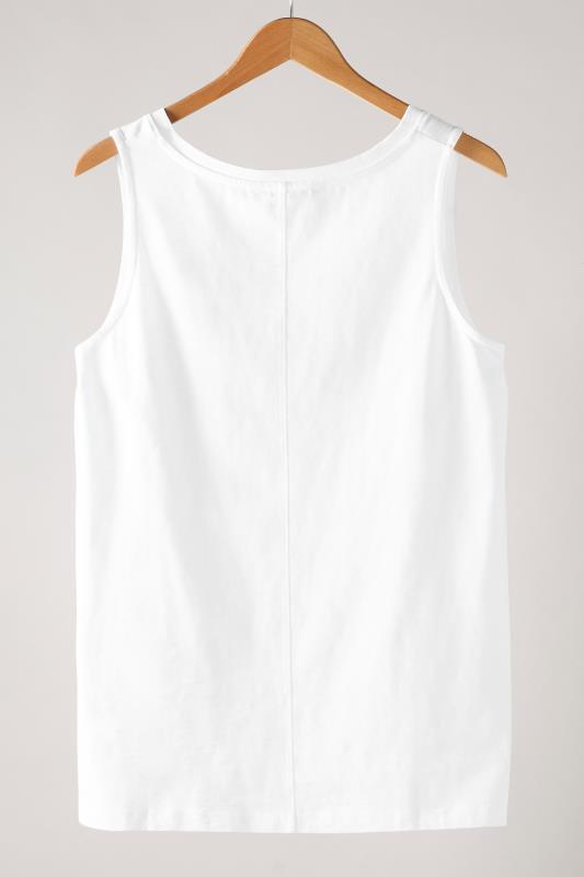 EVANS Plus Size White Premium Cotton Vest Top | Evans 7