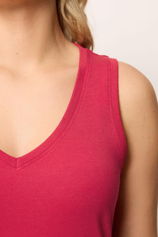 YOURS Plus Size Red V-Neck Core Vest Top | Yours Clothing 4