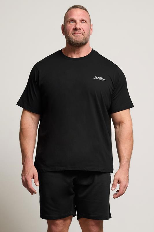  JACK & JONES Big & Tall Black 'Beau' T-Shirt & Short Set