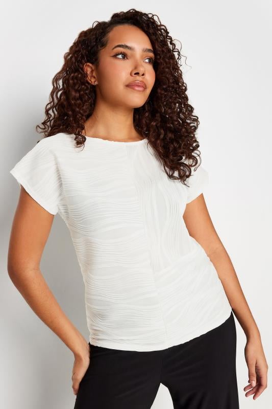 Women's  M&Co Ivory White Textured Top