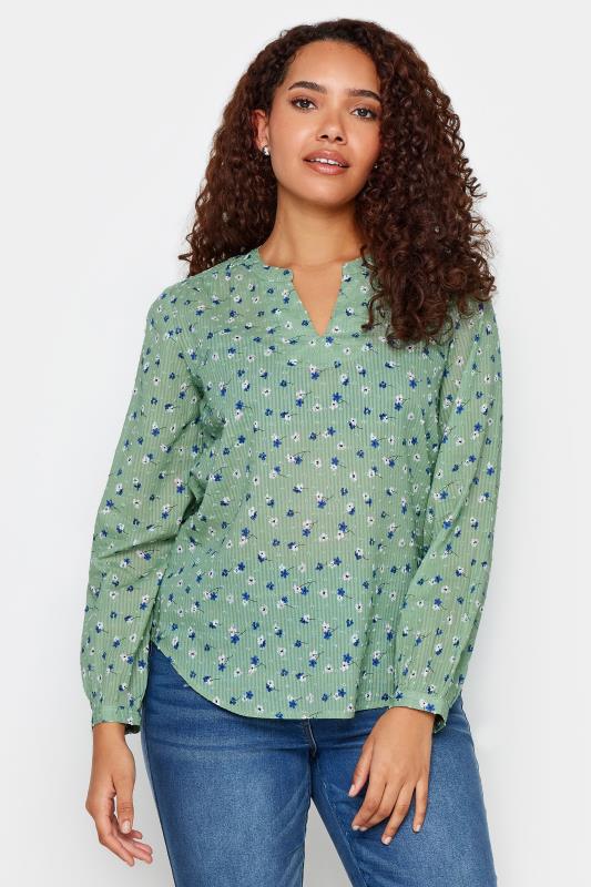 M&Co Green Floral Print Dobby Blouse | M&Co 2