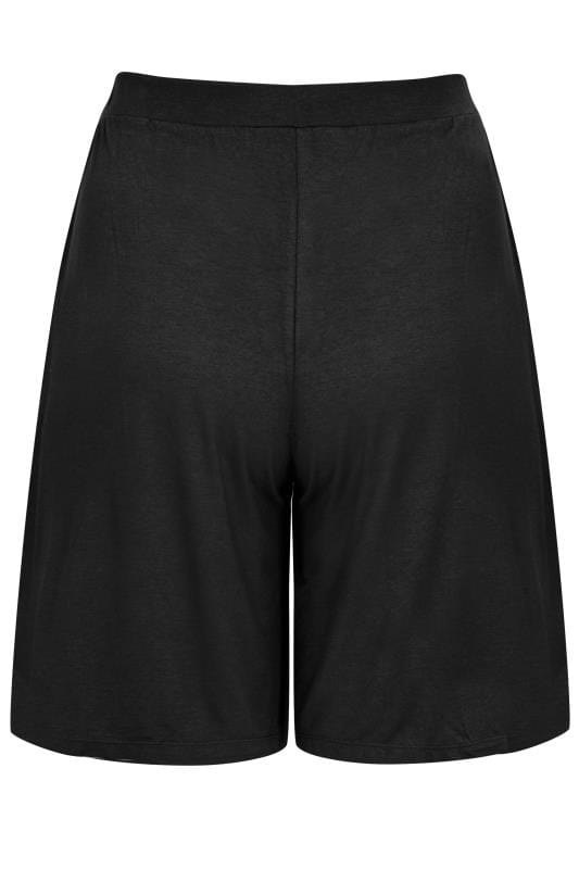 YOURS Plus Size Black Jersey Pull On Shorts | Yours Clothing 7