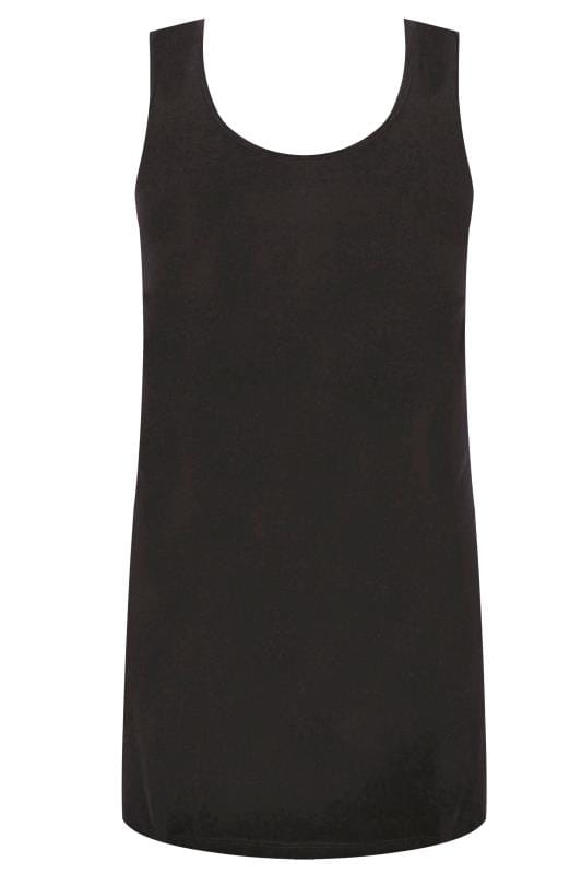 Plus Size Black Longline Vest Top | Yours Clothing 7