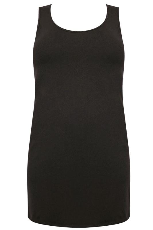 Plus Size Black Longline Vest Top | Yours Clothing 6