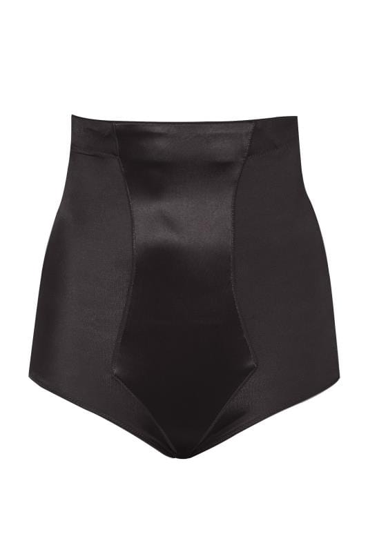  Plus Size Black Satin Control High Waisted Full Brief | Yours Clothing 4