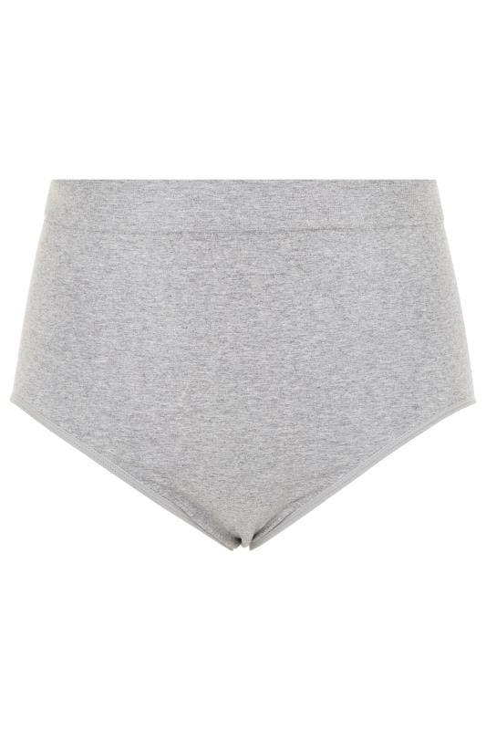 Grey Seamless Light Control High Waisted Full Briefs | Yours Clothing 4