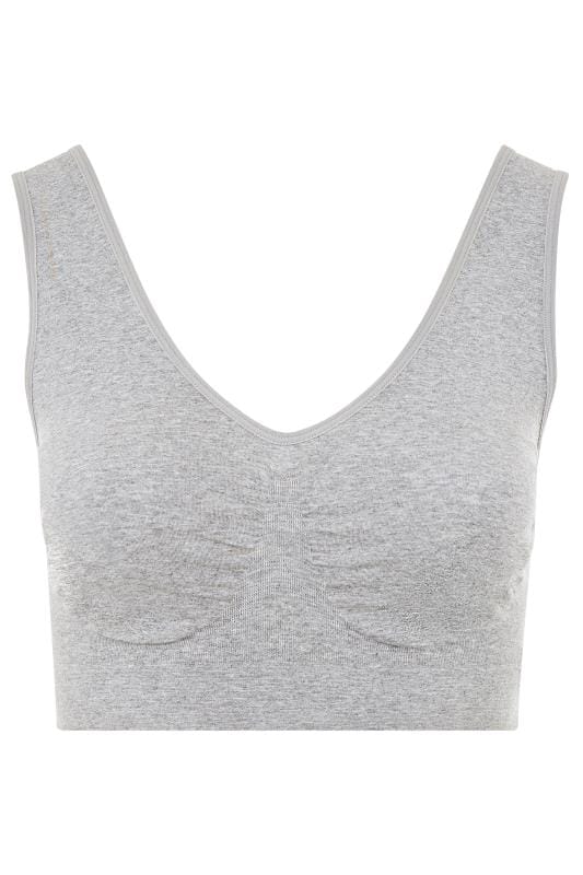 Plus Size Grey Seamless Non-Padded Non-Wired Bralette | Yours Clothing 4