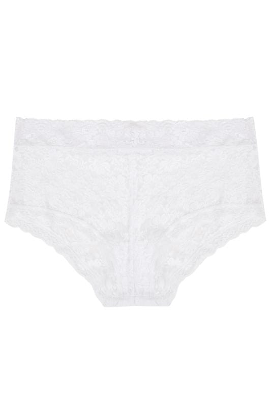 White Floral Lace Mid Rise Shorts | Yours Clothing 2