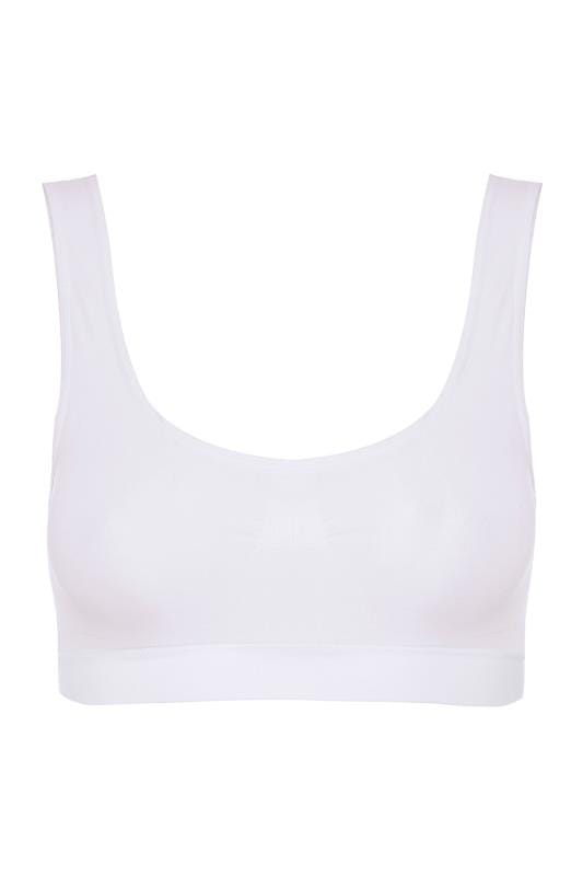 White Seamless Non-Padded Non-Wired Bralette | Yours Clothing 4