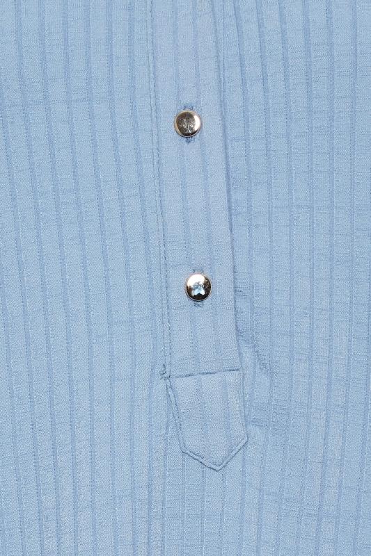 M&Co Blue Ribbed V-Neck Shirt | M&Co 5