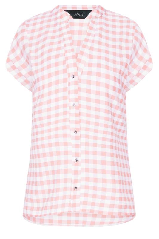 M&Co Pink Gingham Short Sleeve Shirt | M&Co