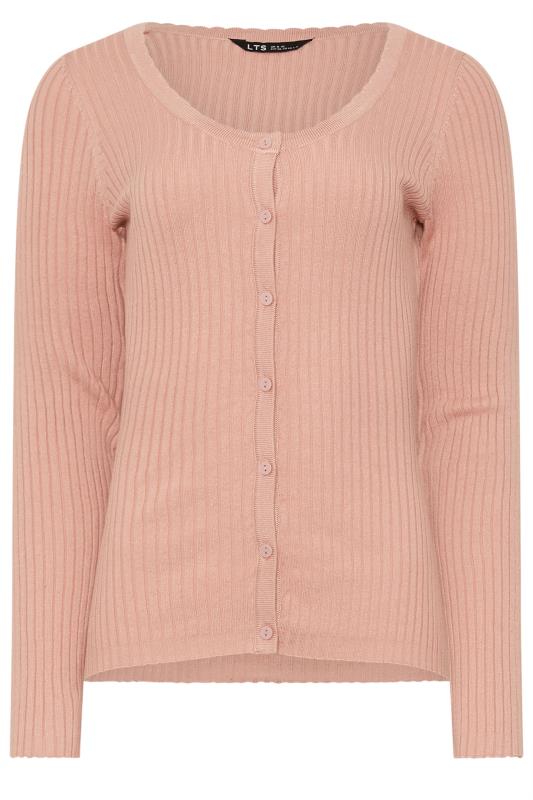 LTS Tall Blush Pink Ribbed Scallop Hemline Cardigan | Long Tall Sally 5