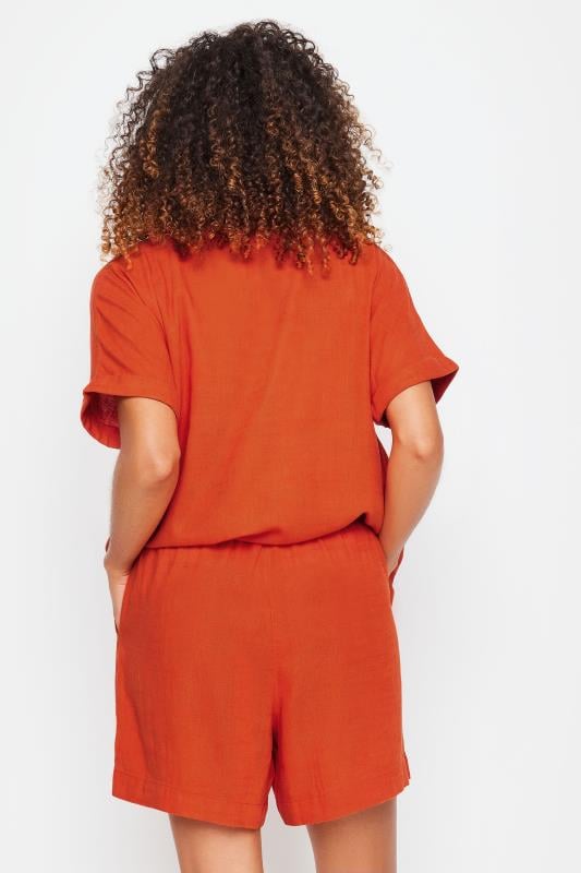 M&Co Orange Linen Drawstring Shorts | M&Co 4