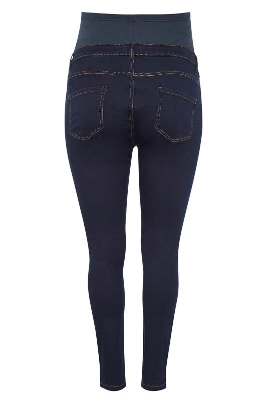 BUMP IT UP MATERNITY Indigo Blue Skinny Jeans With Comfort Panel | Yours Clothing 5
