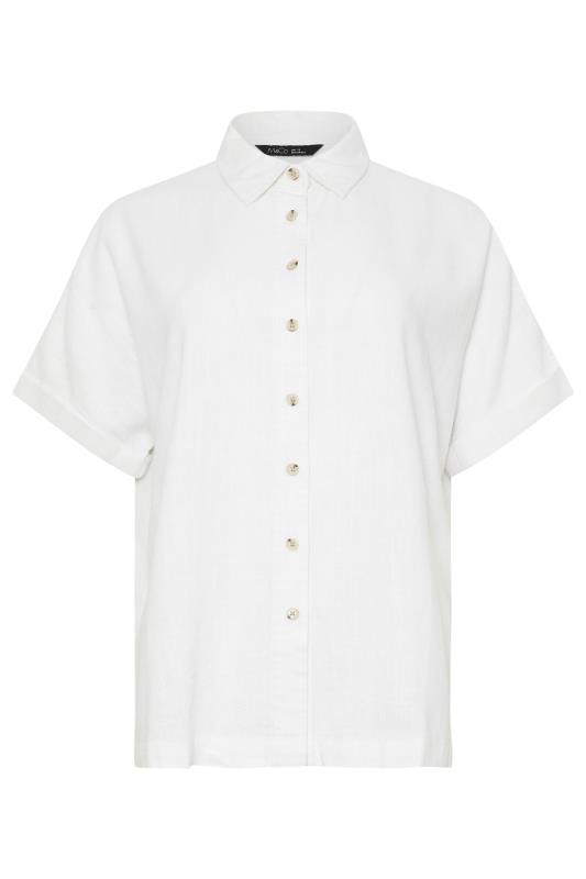 M&Co White Short Sleeve Linen Shirt | M&Co 5