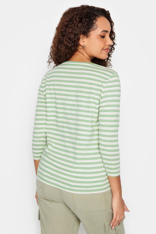 M&Co 2 Pack Green Plain & Stripe V-Neck Cotton T-Shirts | M&Co 5