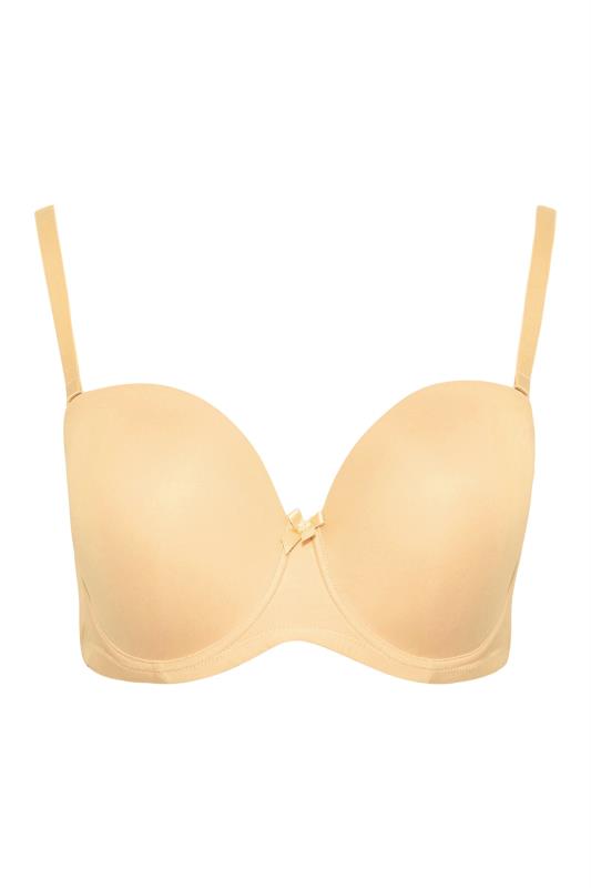 Plus Size Nude Moulded Underwired Full Cup Multiway Bra With Removable Straps | Yours Clothing 5
