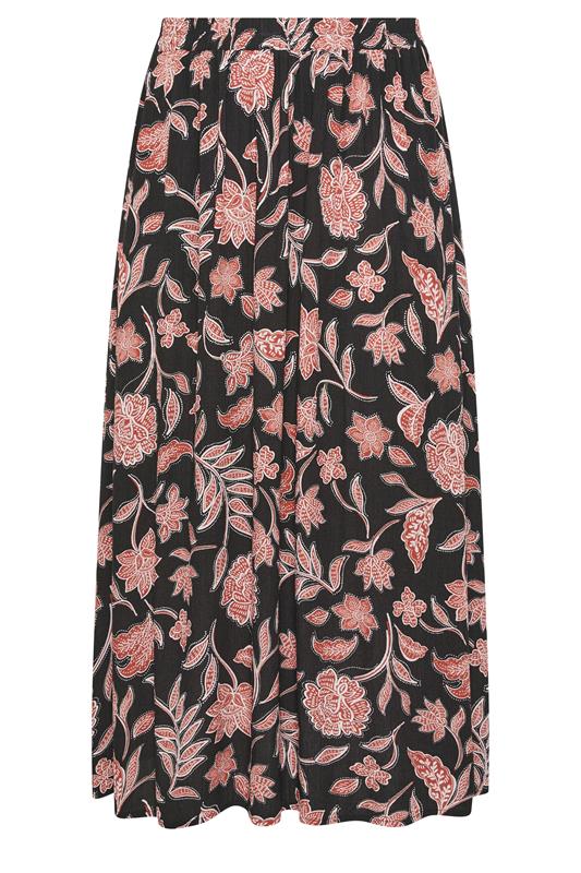 EVANS Plus Size Rust Orange Print A Line Midi Skirt | Evans 6