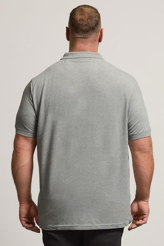 BadRhino Grey Marl Essential Polo Shirt | BadRhino 3