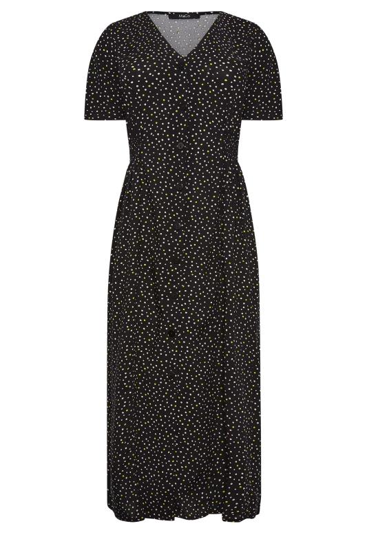 M&Co Black Spot Print Shirred Waist Dress | M&Co 6