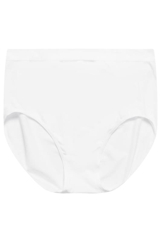 YOURS Plus Size White Seamless Light Control Full Briefs | Yours Clothing 4