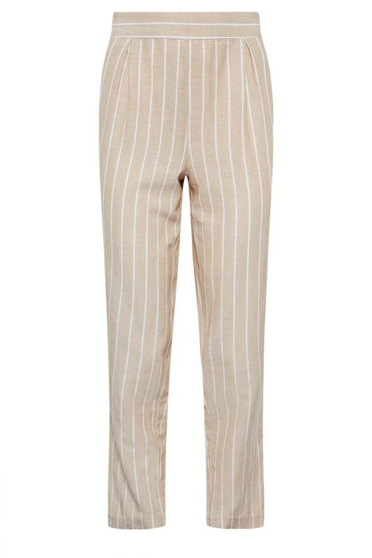 M&Co Natural Brown Stripe Print Linen Trousers | M&Co 5