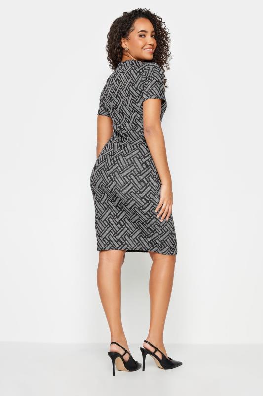 M&Co Grey Geometric Jacquard Bodycon Dress | M&Co 3