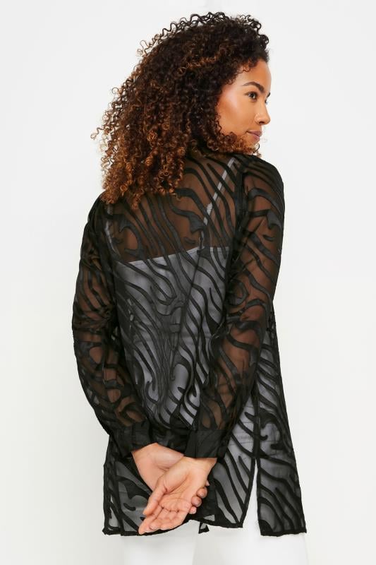 M&Co Black Zebra Print Long Sleeve Mesh Shirt | M&Co 3