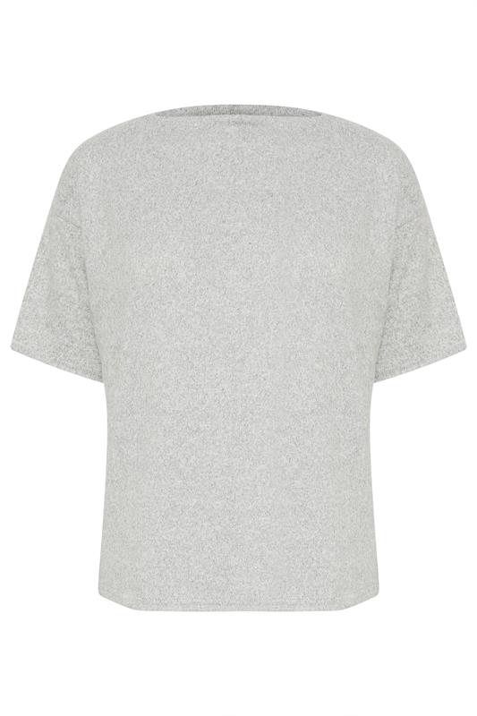 PixieGirl Petite Women's Grey Marl Soft Touch Short Sleeve Top | PixieGirl 5