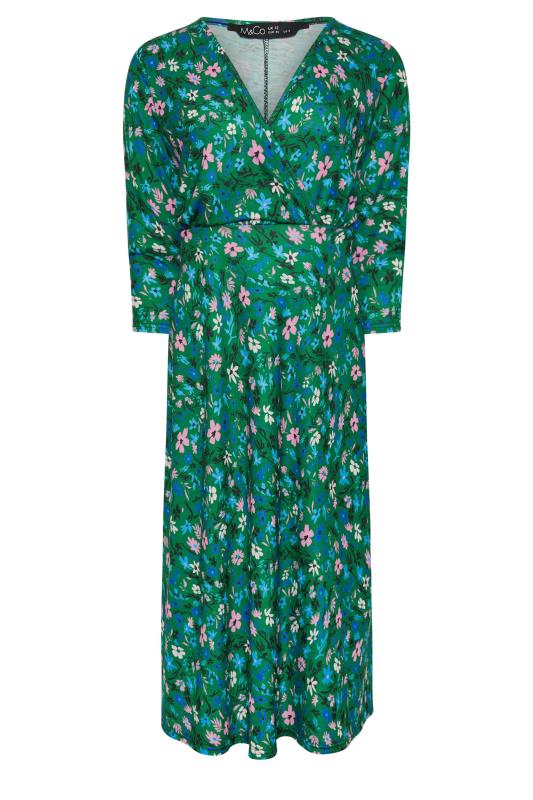 M&Co Green Floral Print Wrap Dress | M&Co  5