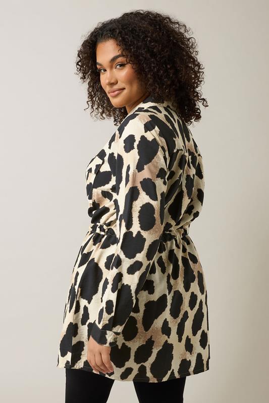 EVANS Plus Size Natural Brown Leopard Print Shirt | Evans 4