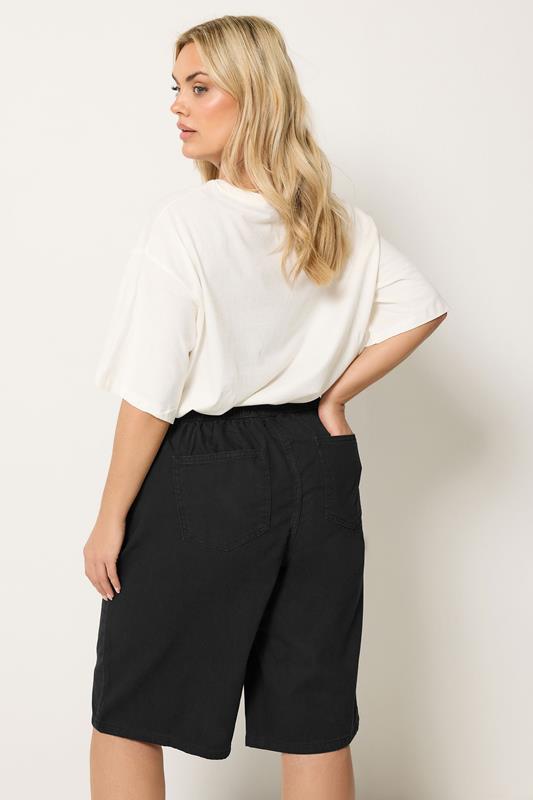 YOURS Plus Size Black Denim Jorts | Yours Clothing 2